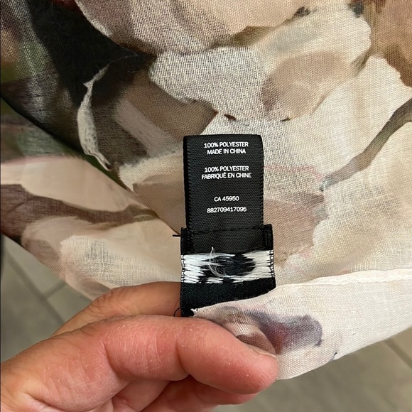 NWOT Indigo Cream Oversized Scarf Wrap Floral Pink Yellow Orange - Picture 3 of 10